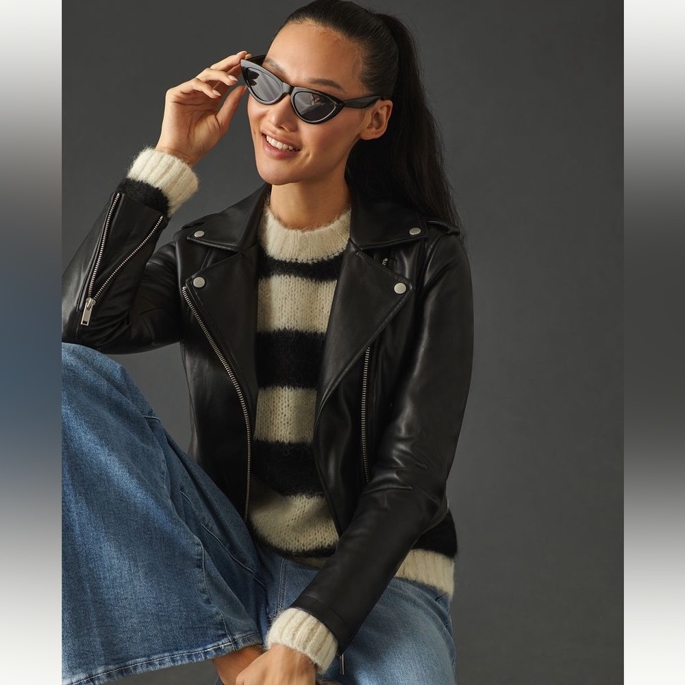 Avec Les Filles Faux Leather Jacket